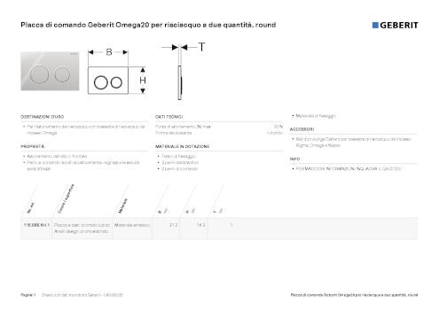 GEBERIT PIASTRA OMEGA20