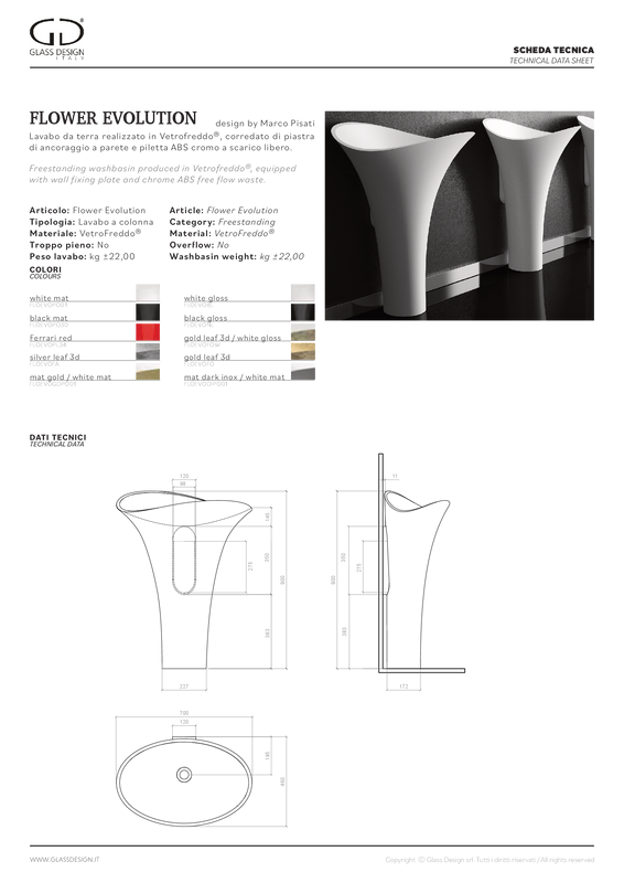 GLASS DESIGN FLOWER EVOLUTION LAVABO FREESTANDING