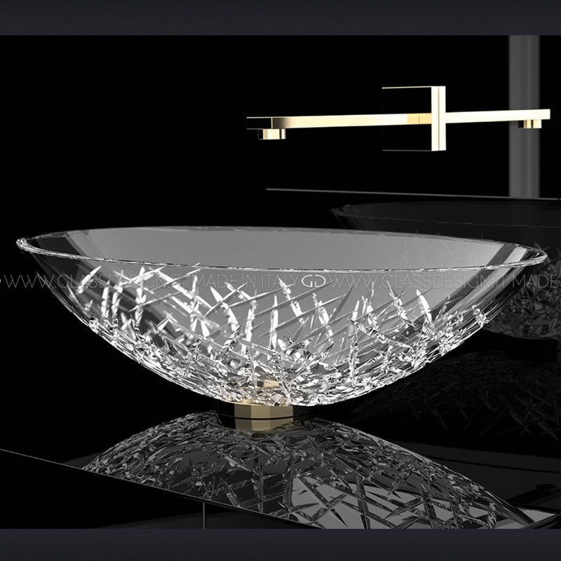 GLASS DESIGN ICE OVAL SMALL LAVABO