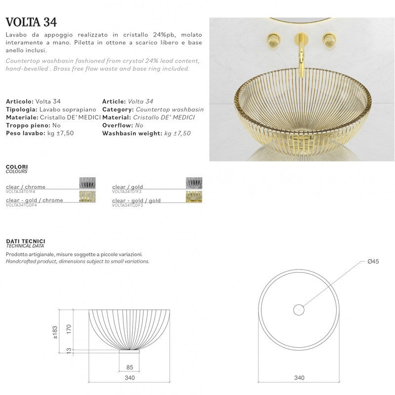 GLASS DESIGN VOLTA 34 LAVABO
