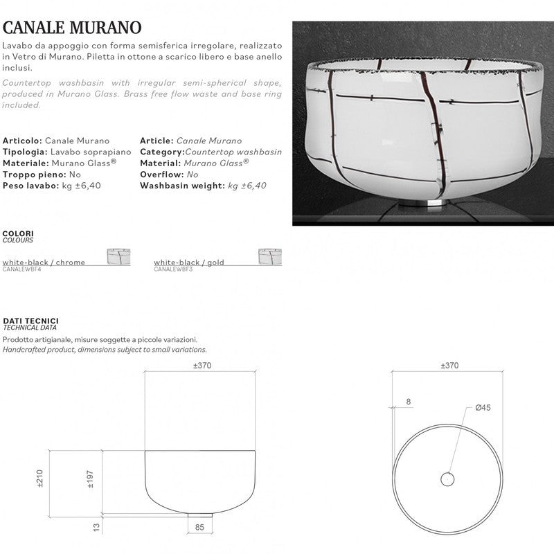 GLASS DESIGN CANALE MURANO LAVABO