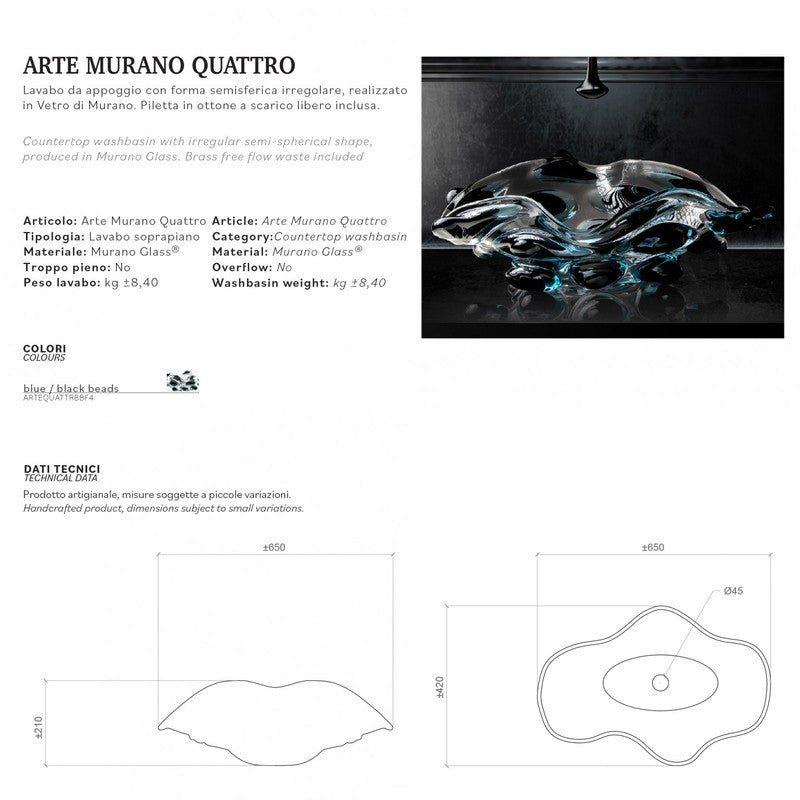 GLASS DESIGN ARTE MURANO QUATTRO LAVABO