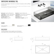GLASS DESIGN SKYLINE MARBLE XL LAVABO
