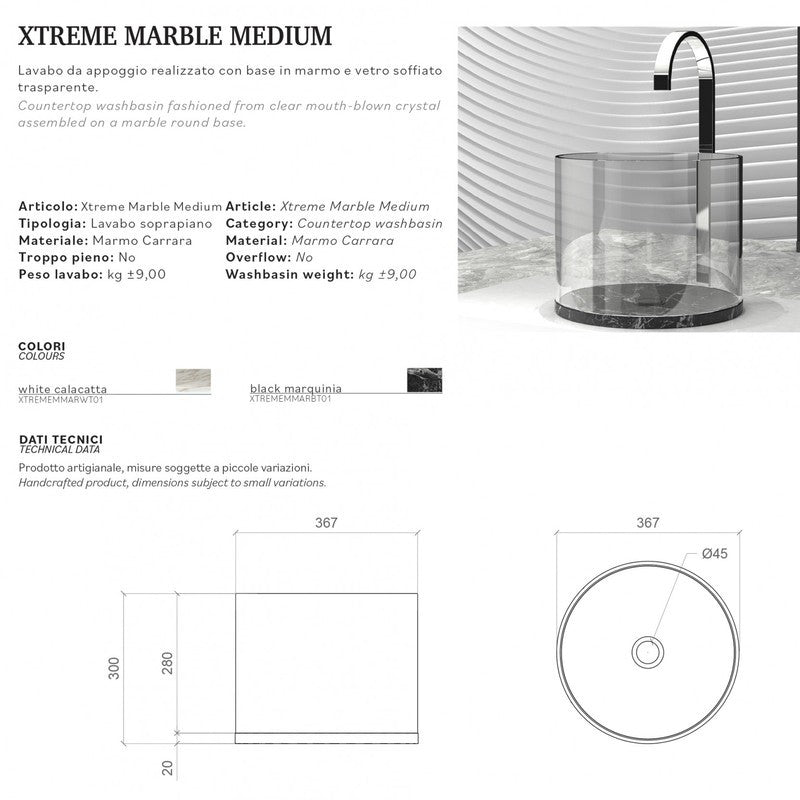 GLASS DESIGN XTREME MARBLE MEDIUM LAVABO