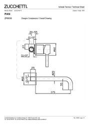 ZUCCHETTI PAN MIX MONOCOMANDO LAVABO INCASSO 2 FORI L. BOCCA 175 mm CON AERATORE