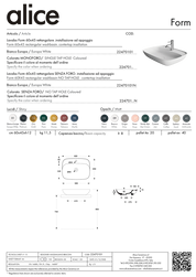 ALICE CERAMICA LAVABO FORM RETTANGOLARE 60X45 PLAN