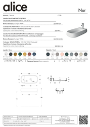 ALICE CERAMICA LAVABO NUR 80X40 PLAN