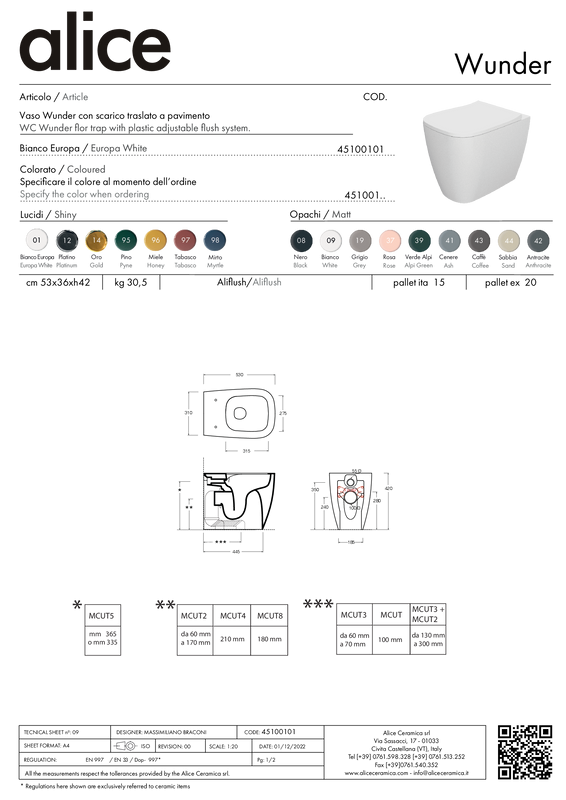 ALICE CERAMICA WUNDER FLOOR-STANDING TOILET