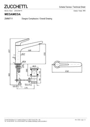 ZUCCHETTI MEDAMEDA MIX BASIN MIXER WITH EXTENDED SPOUT, AERATOR AND WASTE