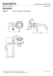ZUCCHETTI MEDAMEDA MIX MONOCOMANDO LAVABO INCASSO L. BOCCA 175 mm CON AERATORE