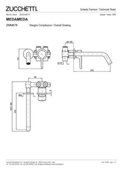 ZUCCHETTI MEDAMEDA MIX MONOCOMANDO LAVABO INCASSO L. BOCCA 215 mm CON AERATORE