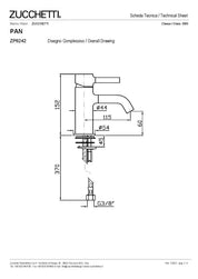 ZUCCHETTI PAN MIX MONOCOMANDO LAVABO CON AERATORE E SENZA SCARICO