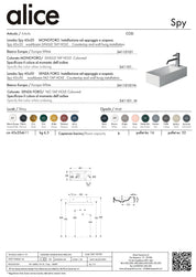 ALICE CERAMICA LAVABO SPY 45X20