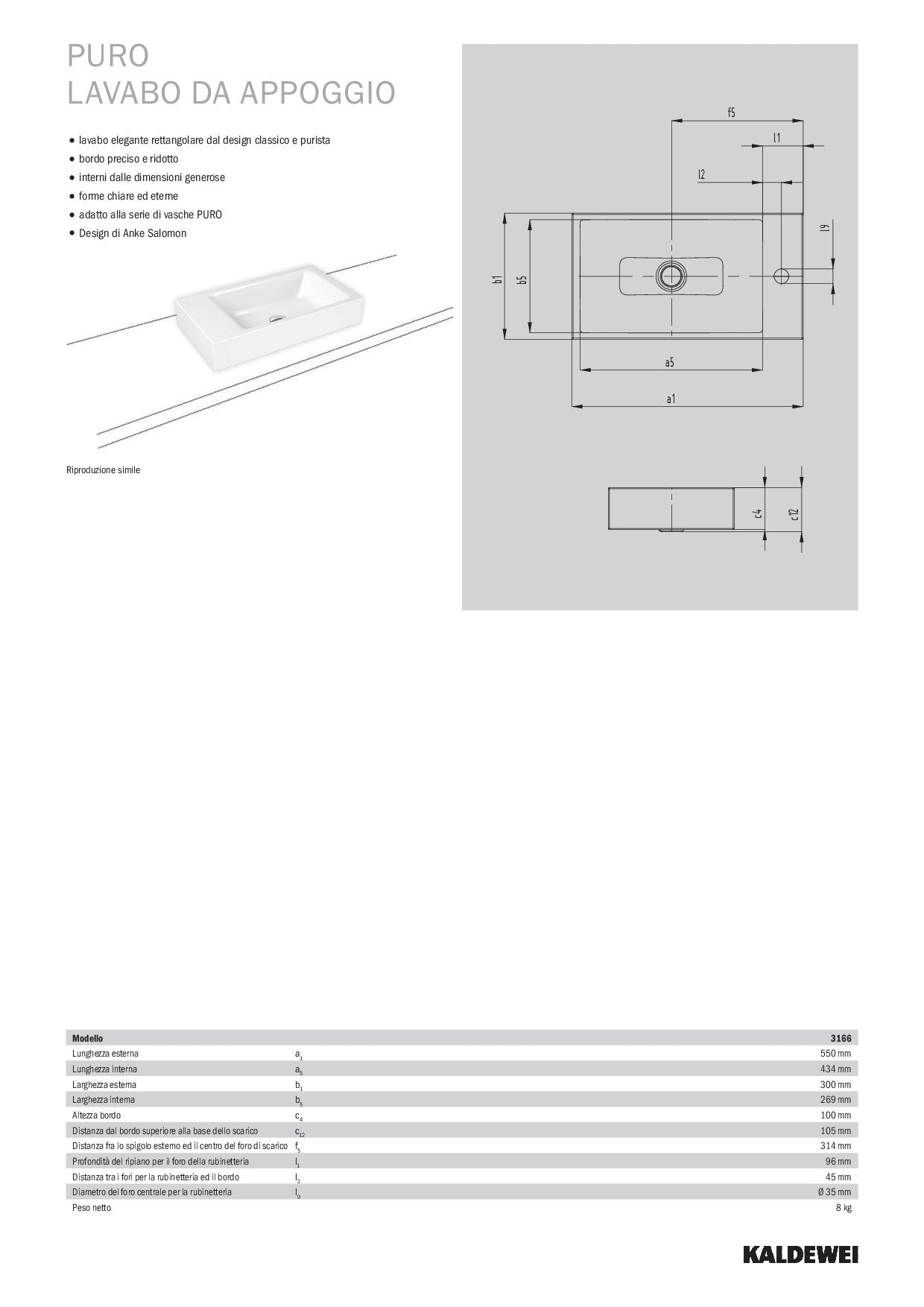 KALDEWEI PURO COUNTERTOP WASHBASIN