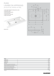 KALDEWEI PURO WASHBASIN 40mm