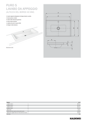 KALDEWEI PURO S LAVABO DA APPOGGIO 40mm