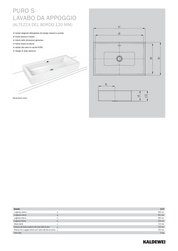 KALDEWEI PURO S LAVABO DA APPOGGIO 120mm
