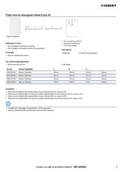 GEBERIT PIATTO DOCCIA TIPO 45 80X120