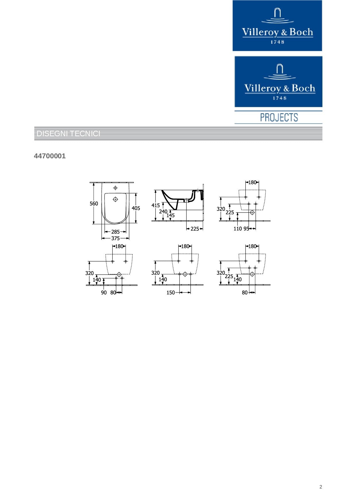 VILLEROY & BOCH  SUBWAY 3.0 BIDET SOSPESO
