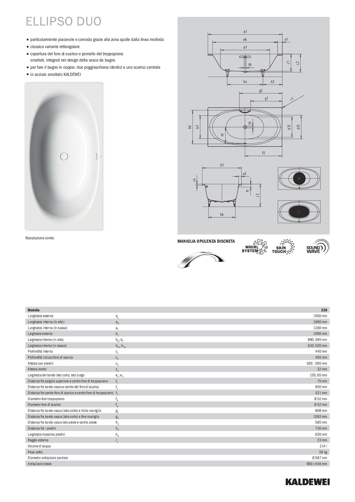 KALDEWEI VASCA ELLIPSO DUO