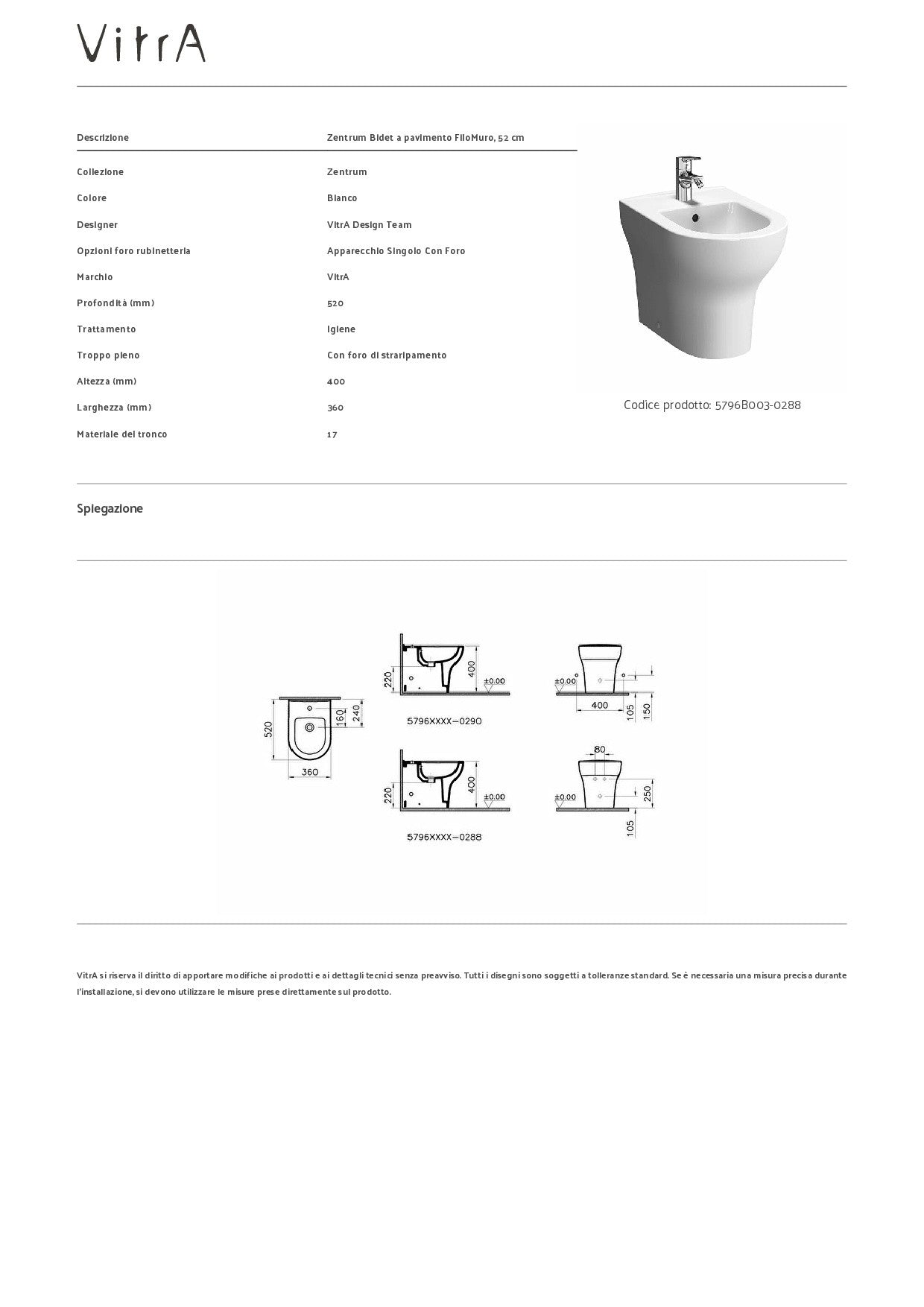 VITRA BIDET ZENTRUM