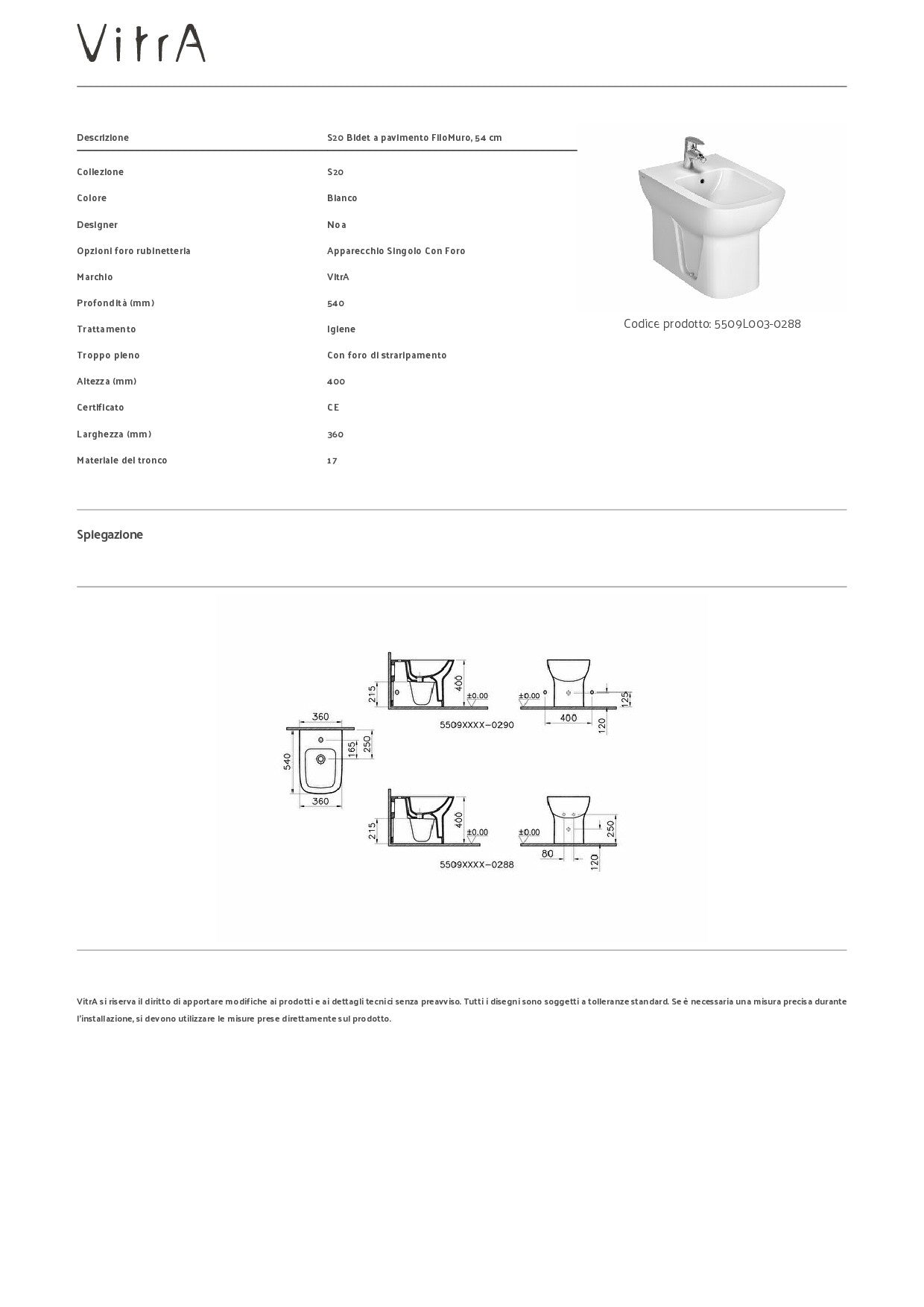 VITRA BIDET S20