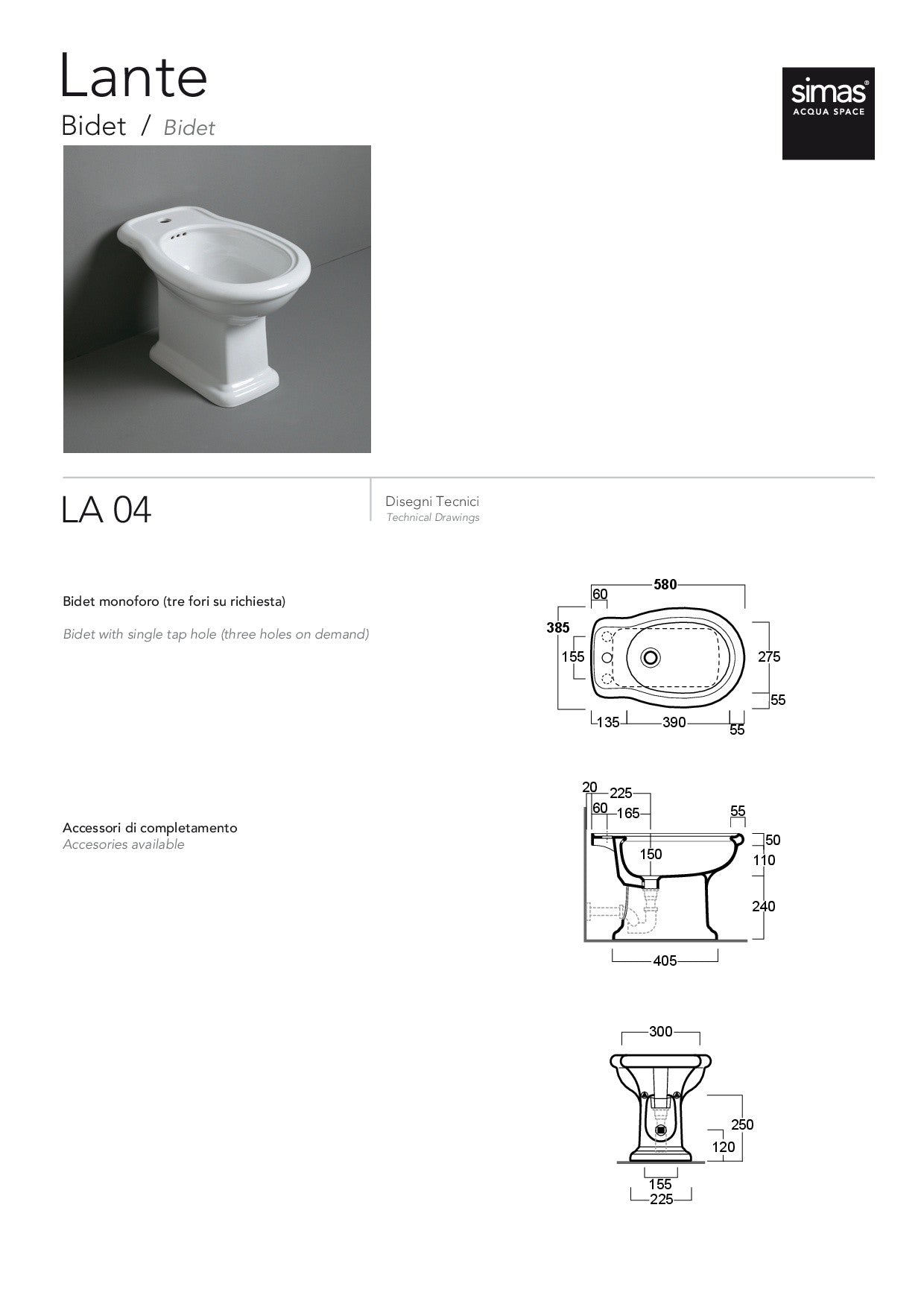 SIMAS BIDET LANTE
