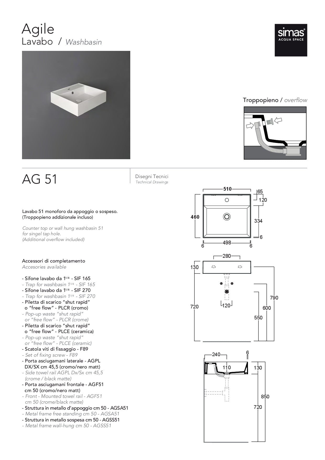 SIMAS AGILE LAVABO 51