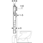 GEBERIT CASSETTA DI RISCIACQUO DA INCASSO SIGMA 8 cm