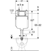 GEBERIT CASSETTA DI RISCIACQUO DA INCASSO SIGMA 8 cm