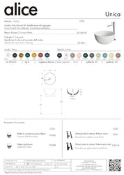ALICE CERAMICA LAVABO UNICA ROUND 40 h20
