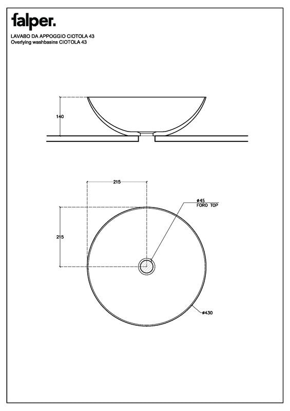 FALPER CIOTOLA 43 LAVABO TONDO