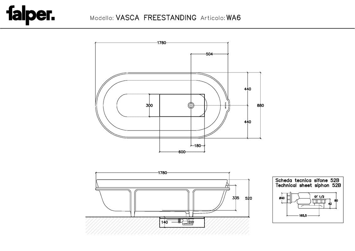 FALPER CONTROSTAMPO VASCA FREESTANDING