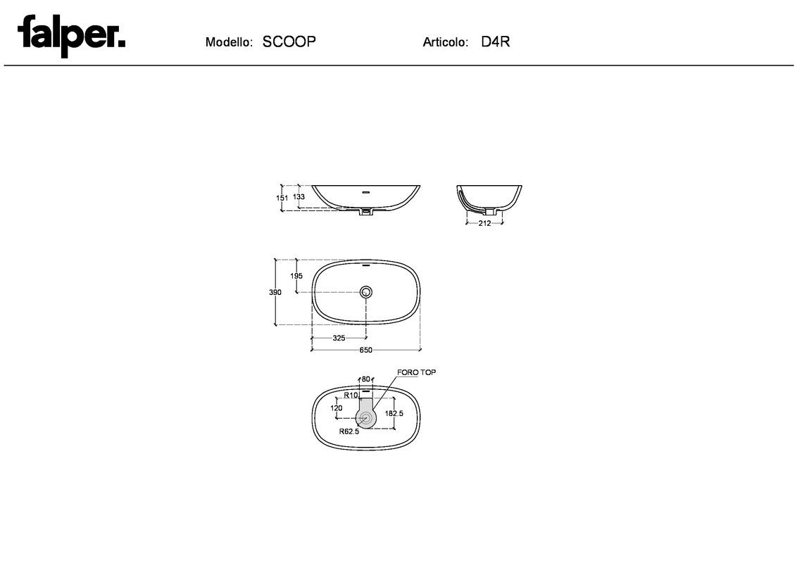 FALPER SCOOP COUNTERTOP BASIN