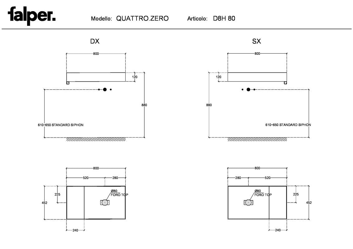 FALPER QUATTRO.ZERO WASHBASIN