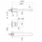 NEWFORM NIO MIX MONOCOMANDO PER LAVABO A PARETE SENZA SCARICO