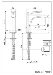 NEWFORM DELTA MIX MONOCOMANDO PER LAVABO CON SCARICO