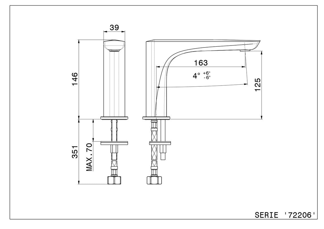 NEWFORM DELTA BOCCA PER LAVABO DA PIANO SENZA SCARICO