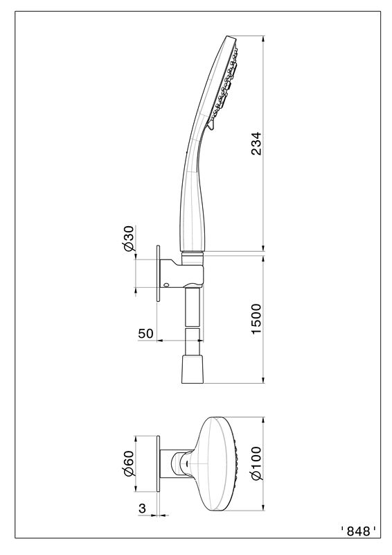 NEWFORM DELTA SET DOCCIA SENZA PRESA ACQUA