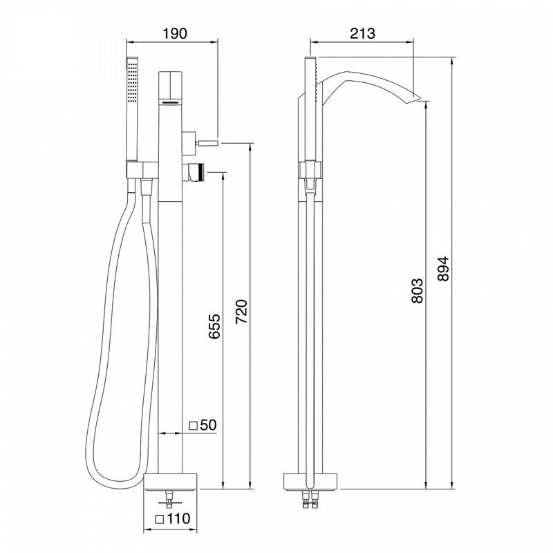 TREEMME ARCHÉ FREESTANDING SINGLE-LEVER BATH MIXER