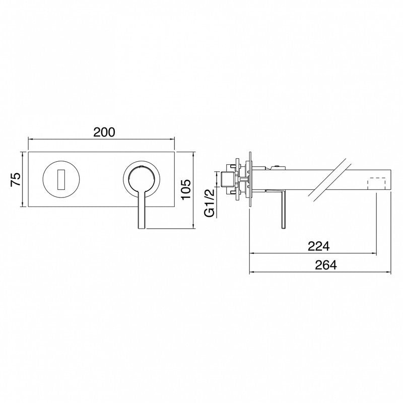 TREEMME TIME- TIME OUT MISCELATORE MONOCOMANDO LAVABO A INCASSO 224