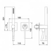 TREEMME TIME-TIME OUT MISCELATORE MONOCOMANDO INCASSO DOCCIA CON DOCCETTA