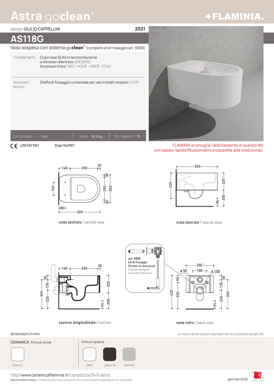 FLAMINIA ASTRA WC SOSPESO