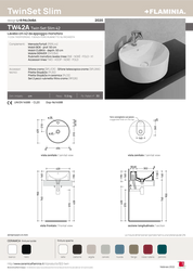 FLAMINIA TWIN SET SLIM 42 LAVABO DA APPOGGIO