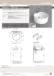 FLAMINIA TWIN SET 52 LAVABO A PARETE AD ANGOLO