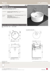 FLAMINIA TWIN SET 52 LAVABO DA APPOGGIO