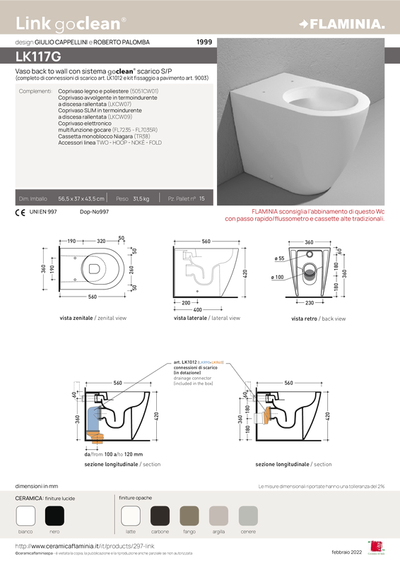 FLAMINIA LINK WC A PAVIMENTO