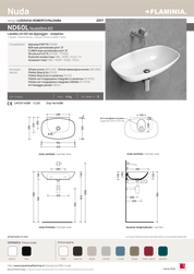FLAMINIA NUDASLIM 60 LAVABO DA APPOGGIO-SOSPESO