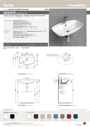 FLAMINIA NUDASLIM 60 LAVABO DA APPOGGIO-SOSPESO