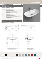 FLAMINIA NUDASLIM 75 LAVABO DA APPOGGIO-SOSPESO